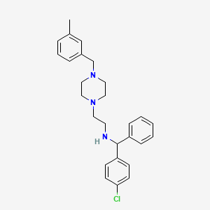 molecular formula C27H32ClN3 B1617509 1-(2-(alpha-(p-Chlorophenyl)benzylamino)ethyl)-4-(m-methylbenzyl)piperazine CAS No. 23905-13-7