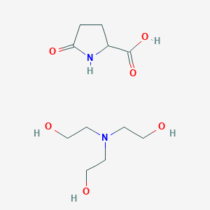 molecular formula C11H22N2O6 B1617511 2-(Bis(2-hydroxyethyl)amino)ethanol; 5-oxopyrrolidine-2-carboxylic acid CAS No. 55901-20-7