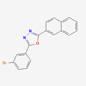 molecular formula C18H11BrN2O B1617528 2-(3-Bromophenyl)-5-(2-naphthyl)-1,3,4-oxadiazole CAS No. 68047-41-6