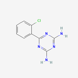 molecular formula C9H8ClN5 B1617529 6-(2-Chlorophenyl)-1,3,5-triazine-2,4-diamine CAS No. 29366-77-6