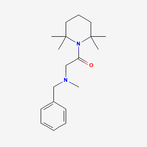 molecular formula C19H30N2O B1617553 Piperidine, 1-(N-benzyl-N-methylglycyl)-2,2,6,6-tetramethyl- CAS No. 53725-44-3
