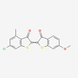 molecular formula C18H11ClO3S2 B1617584 6-Chloro-2-(6-methoxy-3-oxo-1-benzothiophen-2-ylidene)-4-methyl-1-benzothiophen-3-one CAS No. 6371-19-3
