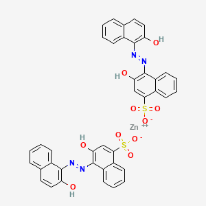 molecular formula C40H26N4O10S2Zn B1617668 1-Naphthalenesulfonic acid, 3-hydroxy-4-[(2-hydroxy-1-naphthalenyl)azo]-, zinc salt (2:1) CAS No. 5410-93-5