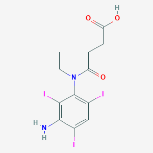 molecular formula C12H13I3N2O3 B161770 Succinic acid mono-3-amino-2,4,6-triiodo-N-ethylanilide CAS No. 1634-73-7