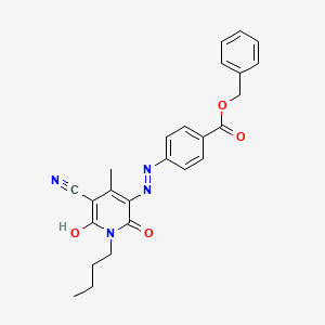 molecular formula C25H24N4O4 B1617836 Benzyl 4-[(1-butyl-5-cyano-1,6-dihydro-2-hydroxy-4-methyl-6-oxopyridin-3-YL)azo]benzoate CAS No. 75199-13-2