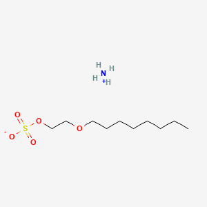 molecular formula C10H25NO5S B1617851 Poly(oxy-1,2-ethanediyl), alpha-sulfo-omega-(octyloxy)-, ammonium salt CAS No. 52286-18-7