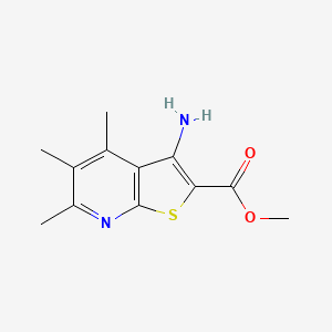 molecular formula C12H14N2O2S B1617889 Methyl 3-amino-4,5,6-trimethylthieno[2,3-b]pyridine-2-carboxylate CAS No. 319491-25-3