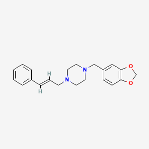molecular formula C21H24N2O2 B1617892 1-(1,3-Benzodioxol-5-ylmethyl)-4-[(2e)-3-phenylprop-2-en-1-yl]piperazine CAS No. 55436-43-6