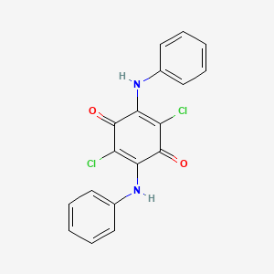 molecular formula C18H12Cl2N2O2 B1617900 2,5-Cyclohexadiene-1,4-dione, 2,5-dichloro-3,6-bis(phenylamino)- CAS No. 5030-67-1