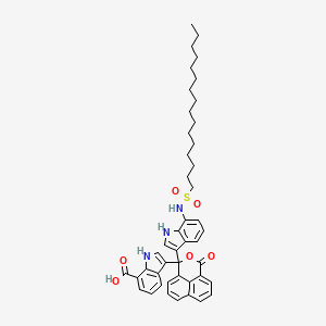 molecular formula C45H51N3O6S B1617923 1H-Indole-7-carboxylic acid, 3-[1-[7-[(hexadecylsulfonyl)amino]-1H-indol-3-yl]-3-oxo-1H,3H-naphtho[1,8-cd]pyran-1-yl]- CAS No. 37921-74-7