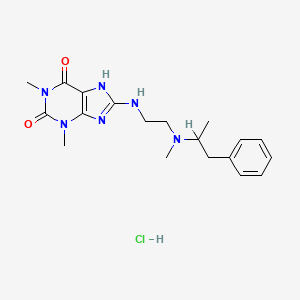 molecular formula C19H27ClN6O2 B1617948 1,3-dimethyl-8-[2-[methyl(1-phenylpropan-2-yl)amino]ethylamino]-7H-purine-2,6-dione;hydrochloride CAS No. 24356-67-0