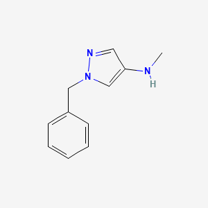 molecular formula C11H13N3 B1617959 Pyrazole, 1-benzyl-4-(methylamino)- CAS No. 28466-70-8
