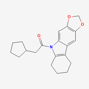 molecular formula C20H23NO3 B1617982 5H-1,3-DIOXOLO(4,5-b)CARBAZOLE, 6,7,8,9-TETRAHYDRO-5-(CYCLOPENTYLACETYL)- CAS No. 50332-28-0