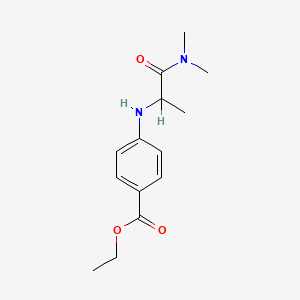 p-((1-(Dimethylcarbamoyl)ethyl)amino)benzoic acid ethyl ester