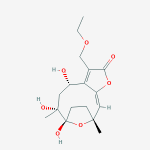 molecular formula C17H24O7 B161804 (1R,2E,8S,10R,11S)-6-(乙氧甲基)-8,10,11-三羟基-1,10-二甲基-4,14-二氧杂三环[9.2.1.03,7]十四烷-2,6-二烯-5-酮 CAS No. 202522-40-5