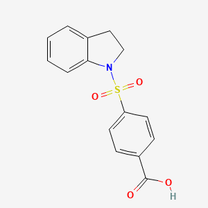 molecular formula C15H13NO4S B1618107 Ácido 4-(2,3-dihidro-1H-indol-1-ilsulfonil)benzoico CAS No. 485769-38-8