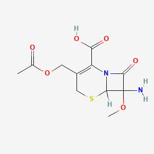 molecular formula C11H14N2O6S B1618231 3-[(Acetyloxy)methyl]-7-amino-7-methoxy-8-oxo-5-thia-1-azabicyclo[4.2.0]oct-2-ene-2-carboxylic acid CAS No. 54083-02-2