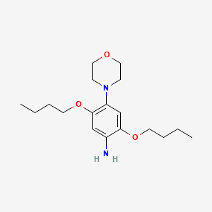 molecular formula C18H30N2O3 B1618235 Benzenamine, 2,5-dibutoxy-4-(4-morpholinyl)- CAS No. 67828-46-0