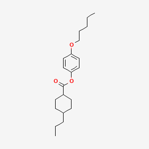 molecular formula C21H32O3 B1618239 Cyclohexanecarboxylic acid, 4-propyl-, 4-(pentyloxy)phenyl ester CAS No. 67679-52-1
