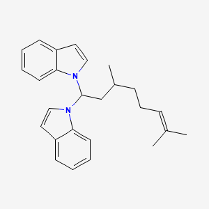 1H-Indole, 1,1'-(3,7-dimethyl-6-octen-1-ylidene)bis-