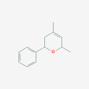 molecular formula C13H16O B1618245 2H-Pyran, 3,6-dihydro-4,6-dimethyl-2-phenyl- CAS No. 68039-41-8