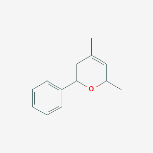 molecular formula C13H16O B1618245 2H-PYRAN,3,6-DIHYDRO-4,6-DIMETHYL-2-PHENYL- CAS No. 68039-41-8