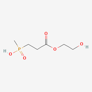 molecular formula C6H13O5P B1618255 Propanoic acid, 3-(hydroxymethylphosphinyl)-, mono(2-hydroxyethyl) ester CAS No. 68334-62-3