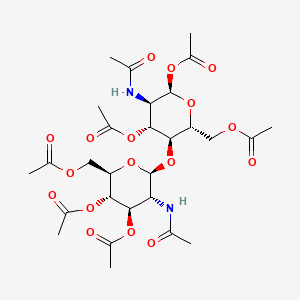 molecular formula C28H40N2O17 B1618261 [(2R,3S,4R,5R,6R)-5-乙酰氨基-3-[(2S,3R,4R,5S,6R)-3-乙酰氨基-4,5-二乙酰氧基-6-(乙酰氧基甲基)氧杂环-2-基]氧杂环-2-基]甲基乙酸酯 CAS No. 7284-18-6