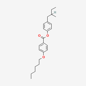 molecular formula C24H32O3 B1618264 Benzoic acid, 4-(hexyloxy)-, 4-(2-methylbutyl)phenyl ester CAS No. 84620-33-7
