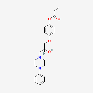 molecular formula C22H28N2O4 B1618274 3-(4-Phenylpiperazinyl)-1-(4-propionyloxyphenoxy)propan-2-ol CAS No. 63716-19-8