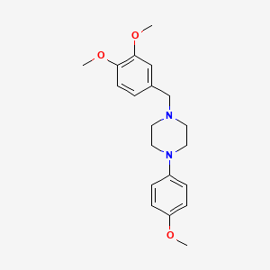 molecular formula C20H26N2O3 B1618276 1-(3,4-Dimethoxybenzyl)-4-(4-methoxyphenyl)piperazine CAS No. 63978-35-8