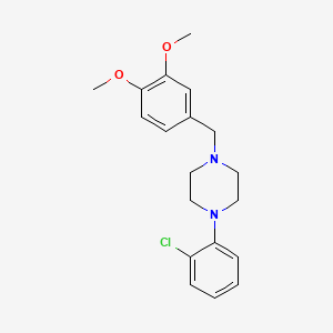 molecular formula C19H23ClN2O2 B1618277 1-(3,4-Dimethoxy-benzyl)-4-(2-chlorophenyl)piperazine CAS No. 63978-29-0