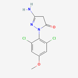 molecular formula C10H9Cl2N3O2 B1618284 5-Amino-2-(2,6-dichloro-4-methoxyphenyl)-2,4-dihydro-3H-pyrazol-3-one CAS No. 33008-65-0
