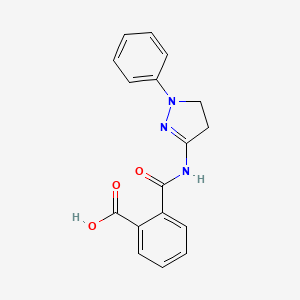 molecular formula C17H15N3O3 B1618356 N-(1-苯基-4,5-二氢-1H-吡唑-3-基)-邻苯二甲酰胺酸 CAS No. 304661-57-2