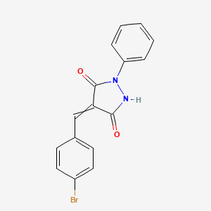 molecular formula C16H11BrN2O2 B1618365 4-[(4-Bromophenyl)methylidene]-1-phenylpyrazolidine-3,5-dione CAS No. 77738-03-5