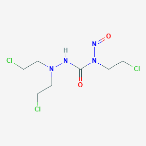molecular formula C7H13Cl3N4O2 B161838 1,1-Di-(2-chloroethyl)-4-nitroso-4-(2-chloroethyl)semicarbazide CAS No. 127158-47-8