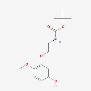 molecular formula C14H21NO5 B016184 N-t-Boc-2-(5-hydroxy-2-methoxyphenoxy)-ethylamine CAS No. 887353-57-3