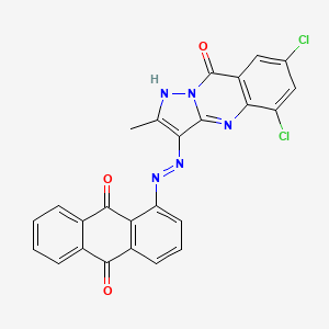 molecular formula C25H13Cl2N5O3 B1618408 1-[(5,7-Dichloro-1,9-dihydro-2-methyl-9-oxopyrazolo[5,1-b]quinazolin-3-yl)azo]anthraquinone CAS No. 74336-60-0