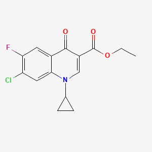 molecular formula C15H13ClFNO3 B1618477 Ethyl 7-chloro-1-cyclopropyl-6-fluoro-4-oxoquinoline-3-carboxylate CAS No. 86483-54-7