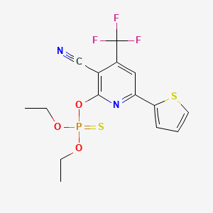 molecular formula C15H14F3N2O3PS2 B1618478 2-[(Diethoxyphosphorothioyl)oxy]-6-(2-thienyl)-4-(trifluoromethyl)nicotinonitrile CAS No. 286435-85-6