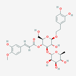 molecular formula C30H38O15 B161849 [(2R,3R,4R,5R,6R)-6-[2-(3,4-dihydroxyphenyl)ethoxy]-5-hydroxy-2-(hydroxymethyl)-4-[(2S,3R,4R,5R,6S)-3,4,5-trihydroxy-6-methyloxan-2-yl]oxyoxan-3-yl] (E)-3-(3-hydroxy-4-methoxyphenyl)prop-2-enoate CAS No. 83529-62-8