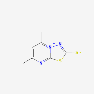molecular formula C7H7N3S2 B1618494 5,7-Dimethyl[1,3,4]thiadiazolo[3,2-a]pyrimidin-4-ium-2-thiolate CAS No. 87253-83-6