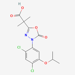 1,3,4-Oxadiazole-2-acetic acid, 4-(2,4-dichloro-5-(1-methylethoxy)phenyl)-4,5-dihydro-alpha,alpha-dimethyl-5-oxo-
