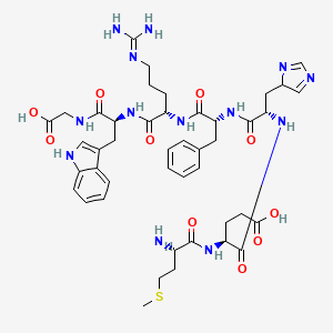 molecular formula C44H59N13O10S B1618550 (4S)-4-[[(2S)-2-amino-4-methylsulfanylbutanoyl]amino]-5-[[(2S)-1-[[(2R)-1-[[(2S)-1-[[(2S)-1-(carboxymethylamino)-3-(1H-indol-3-yl)-1-oxopropan-2-yl]amino]-5-(diaminomethylideneamino)-1-oxopentan-2-yl]amino]-1-oxo-3-phenylpropan-2-yl]amino]-3-(4H-imidazol-4-yl)-1-oxopropan-2-yl]amino]-5-oxopentanoic acid CAS No. 39877-09-3