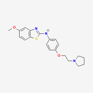 molecular formula C20H23N3O2S B1618566 BENZOTHIAZOLE, 5-METHOXY-2-(beta-(1-PYRROLIDINYL)-p-PHENETIDINO)- CAS No. 38519-94-7