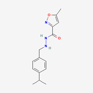 molecular formula C15H19N3O2 B1618582 3-ISOXAZOLECARBOXYLIC ACID, 5-METHYL-, 2-(p-ISOPROPYLBENZYL)HYDRAZIDE CAS No. 92649-60-0