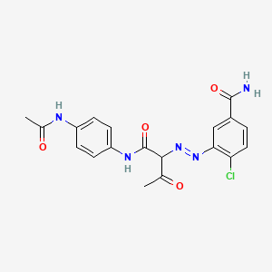 molecular formula C19H18ClN5O4 B1618591 4'-Acetamido-2-[(5-carbamoyl-2-chlorophenyl)azo]acetoacetanilide CAS No. 30191-02-7