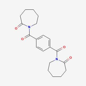 molecular formula C20H24N2O4 B1618653 2H-Azepin-2-one, 1,1'-(1,4-phenylenedicarbonyl)bis[hexahydro- CAS No. 2669-15-0