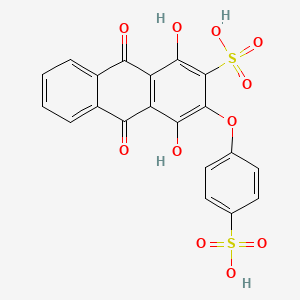 molecular formula C20H12O11S2 B1618692 2-Anthracenesulfonic acid, 9,10-dihydro-1,4-dihydroxy-9,10-dioxo-3-(4-sulfophenoxy)- CAS No. 6486-92-6