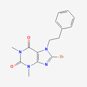molecular formula C15H15BrN4O2 B1618706 8-bromo-1,3-dimethyl-7-phenethyl-2,3,6,7-tetrahydro-1H-purine-2,6-dione CAS No. 228247-60-7